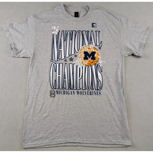 Other - Michigan Wolverines Shirt Mens Medium Gray Basketball National Champions NWOT